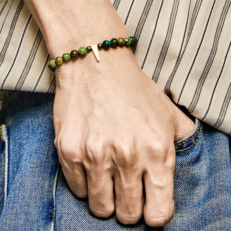 Nimara Ritual Vintage Distressed Design Turquoise Copper Balance Bracelet