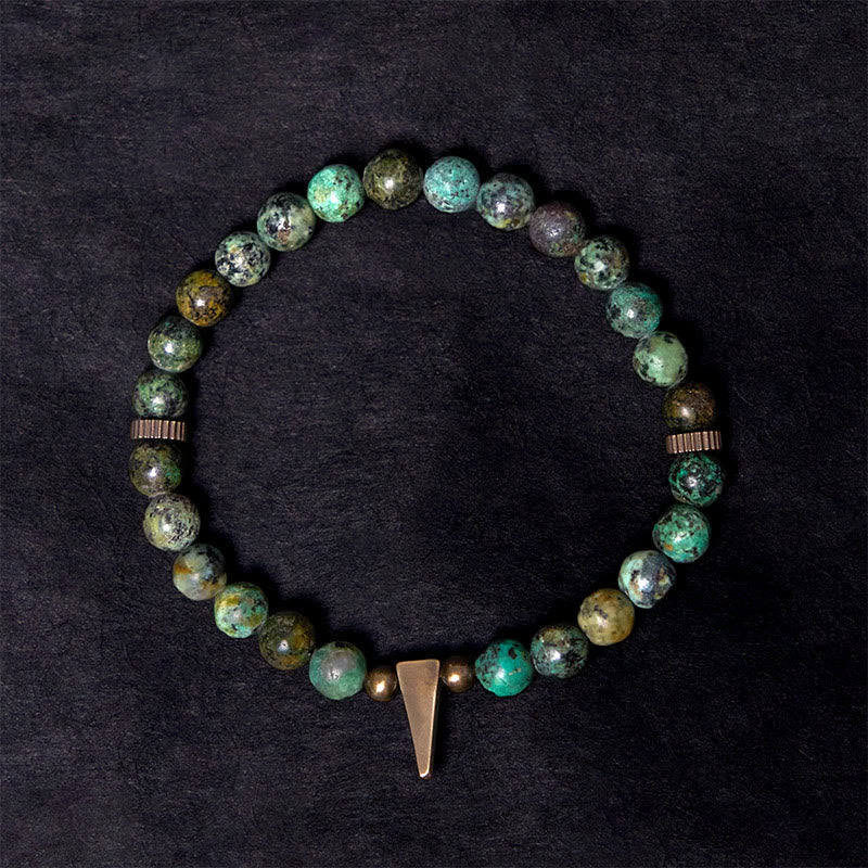 Nimara Ritual Vintage Distressed Design Turquoise Copper Balance Bracelet