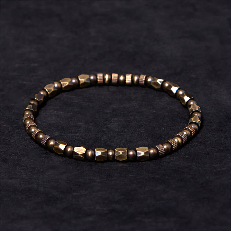 Nimara Ritual Retro Distressed Irregular Design Copper Brass Luck Bracelet