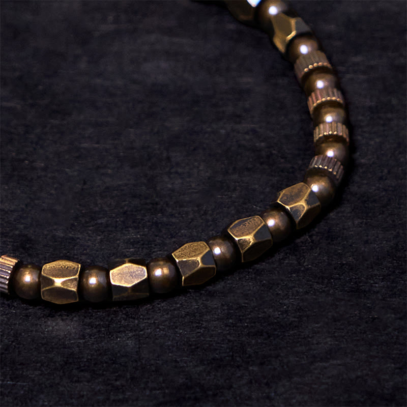 Nimara Ritual Retro Distressed Irregular Design Copper Brass Luck Bracelet