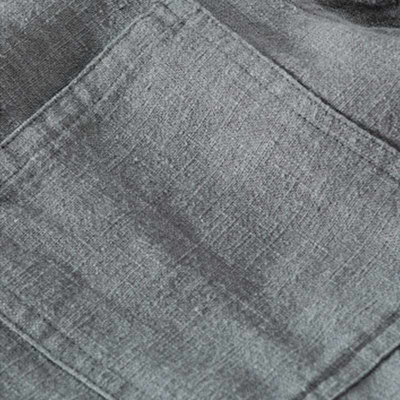 Nimara Ritual Commute Fall Solid Color Lapel Men's Long Sleeve Cotton Linen Shirt With Pocket