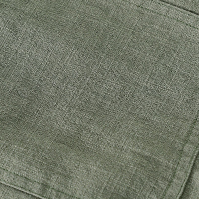 Nimara Ritual Commute Fall Solid Color Lapel Men's Long Sleeve Cotton Linen Shirt With Pocket