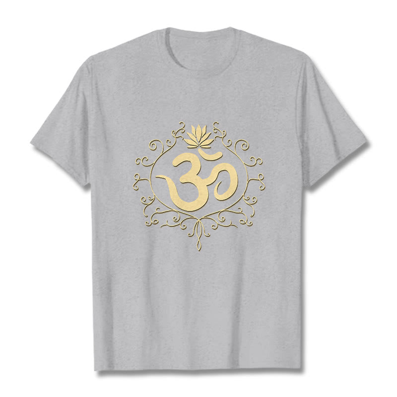 Nimara Ritual Om Symbol Vines Lotus Flower Tee T-shirt