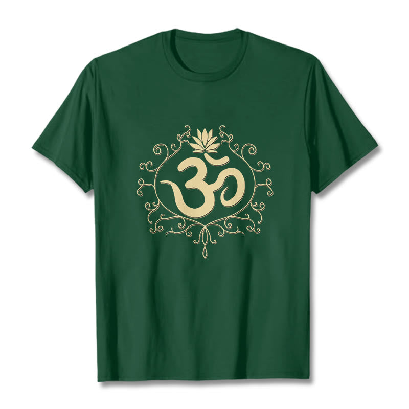 Nimara Ritual Om Symbol Vines Lotus Flower Tee T-shirt