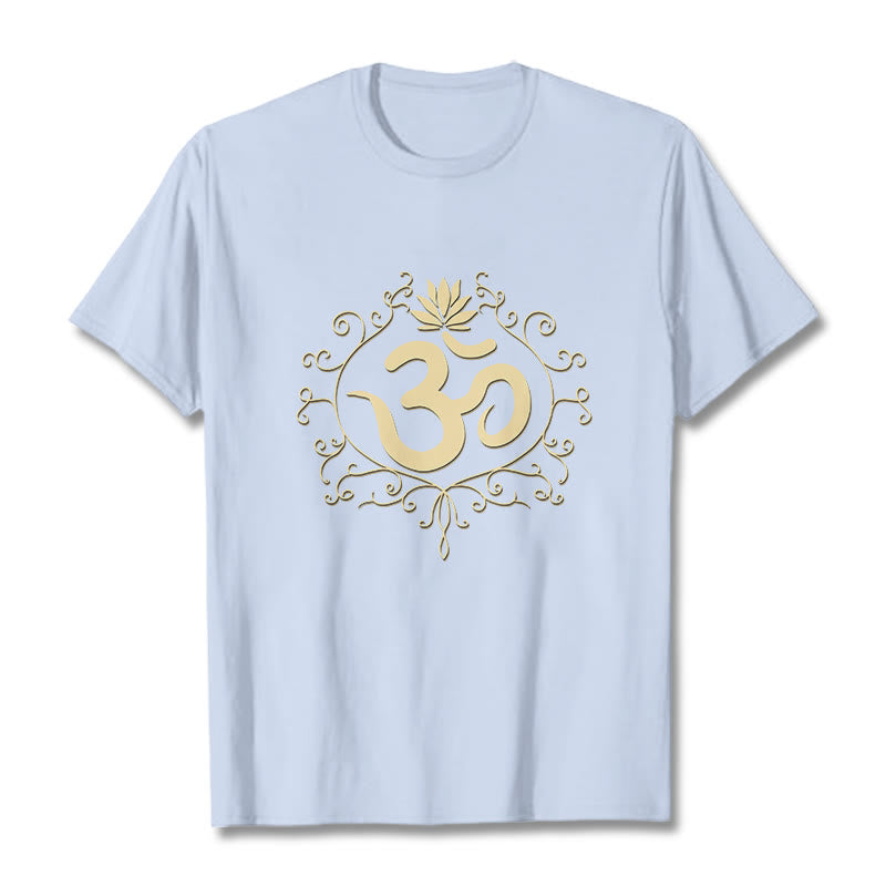 Nimara Ritual Om Symbol Vines Lotus Flower Tee T-shirt