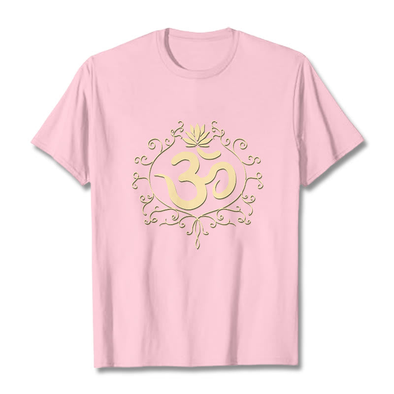 Nimara Ritual Om Symbol Vines Lotus Flower Tee T-shirt