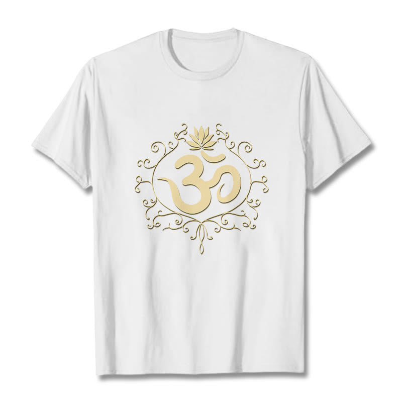 Nimara Ritual Om Symbol Vines Lotus Flower Tee T-shirt