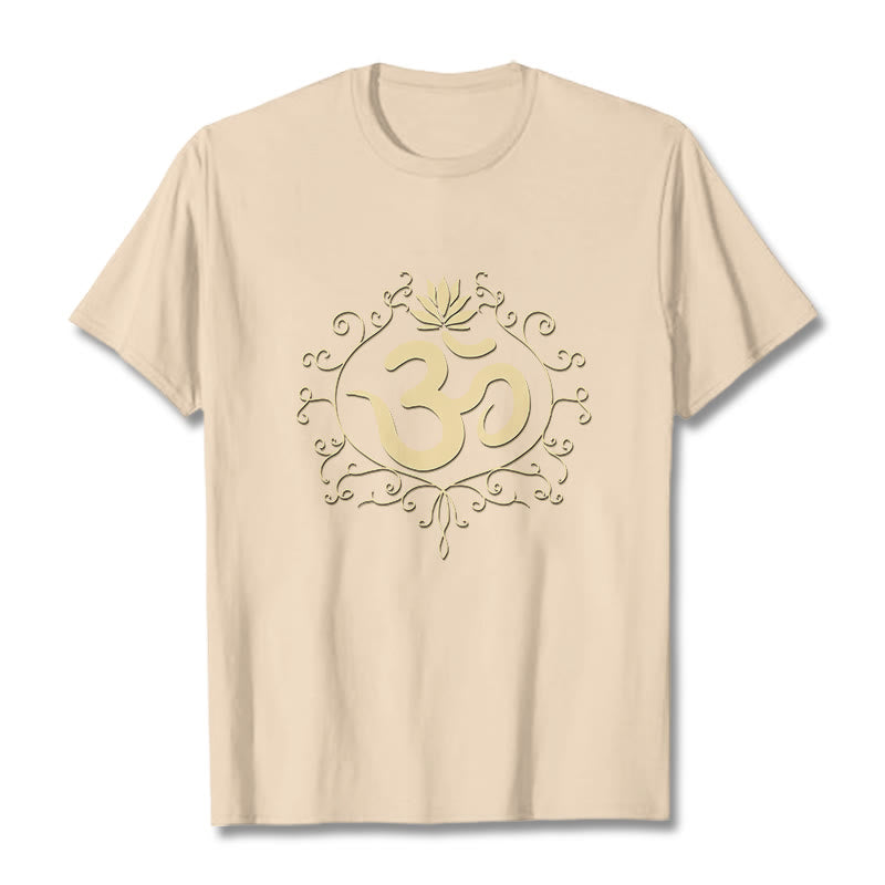 Nimara Ritual Om Symbol Vines Lotus Flower Tee T-shirt