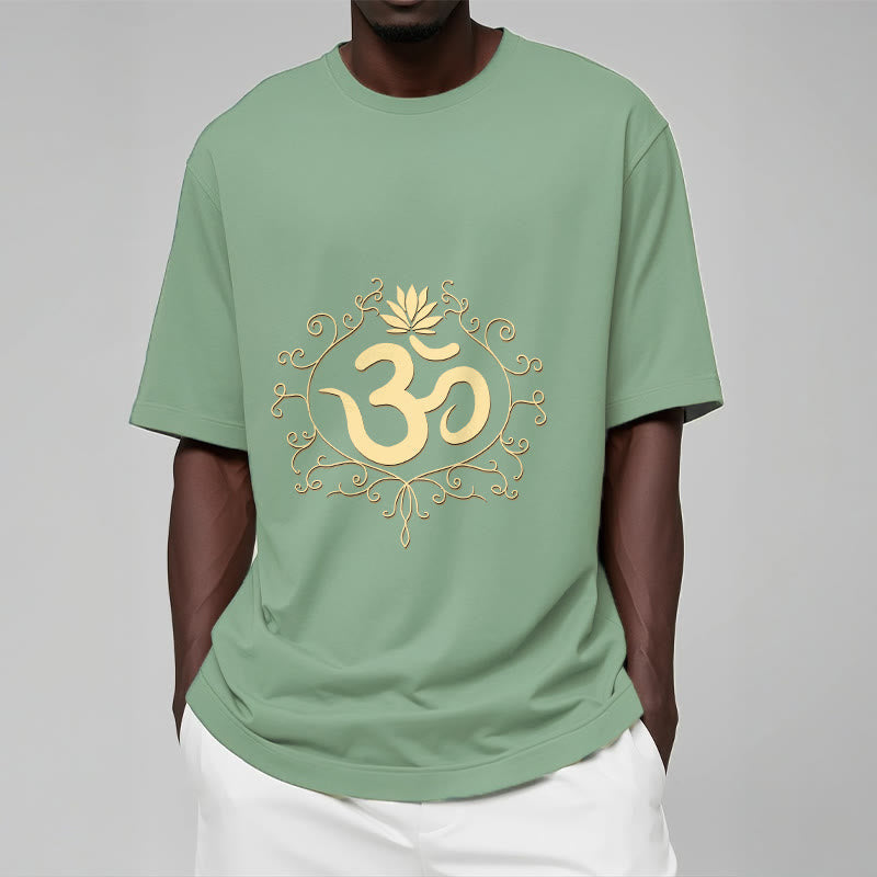 Nimara Ritual Om Symbol Vines Lotus Flower Tee T-shirt