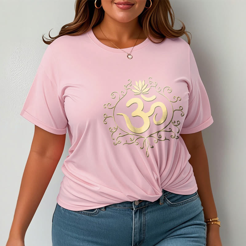 Nimara Ritual Om Symbol Vines Lotus Flower Tee T-shirt