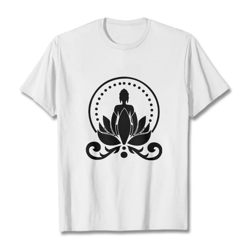 Nimara Ritual Meditation Buddha Seated On A Lotus Flower Tee T-shirt