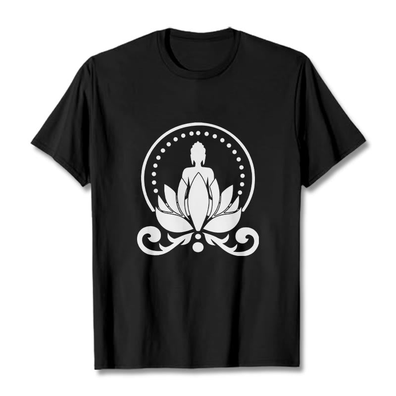 Nimara Ritual Meditation Buddha Seated On A Lotus Flower Tee T-shirt