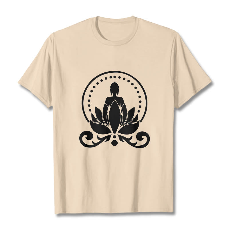 Nimara Ritual Meditation Buddha Seated On A Lotus Flower Tee T-shirt
