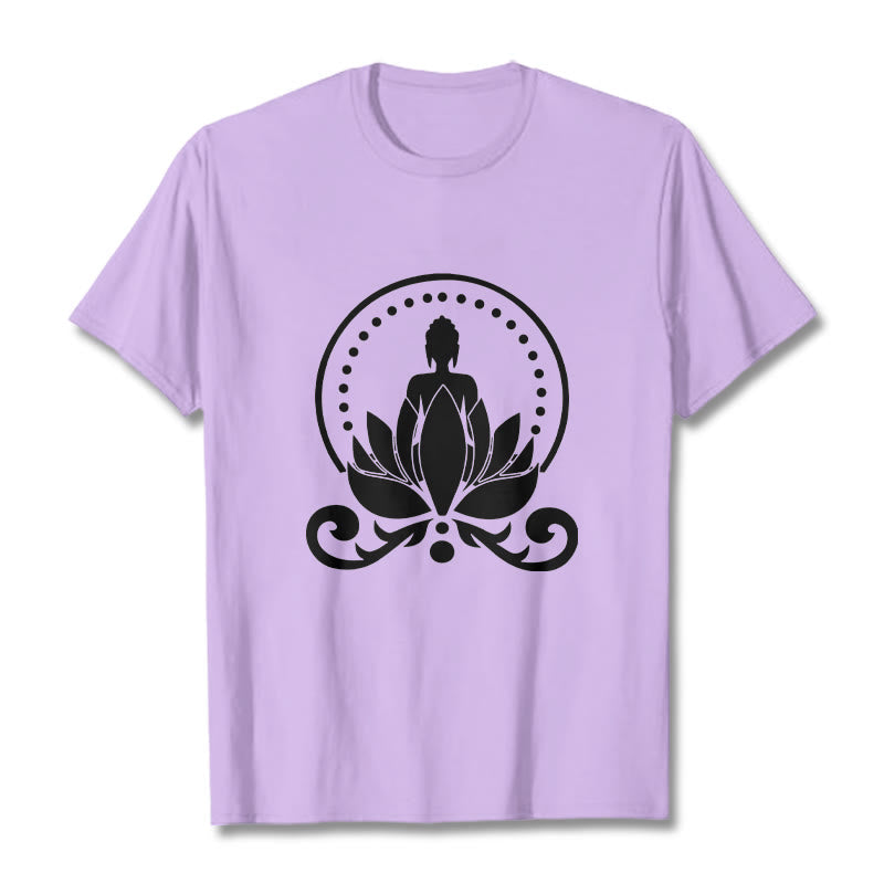 Nimara Ritual Meditation Buddha Seated On A Lotus Flower Tee T-shirt