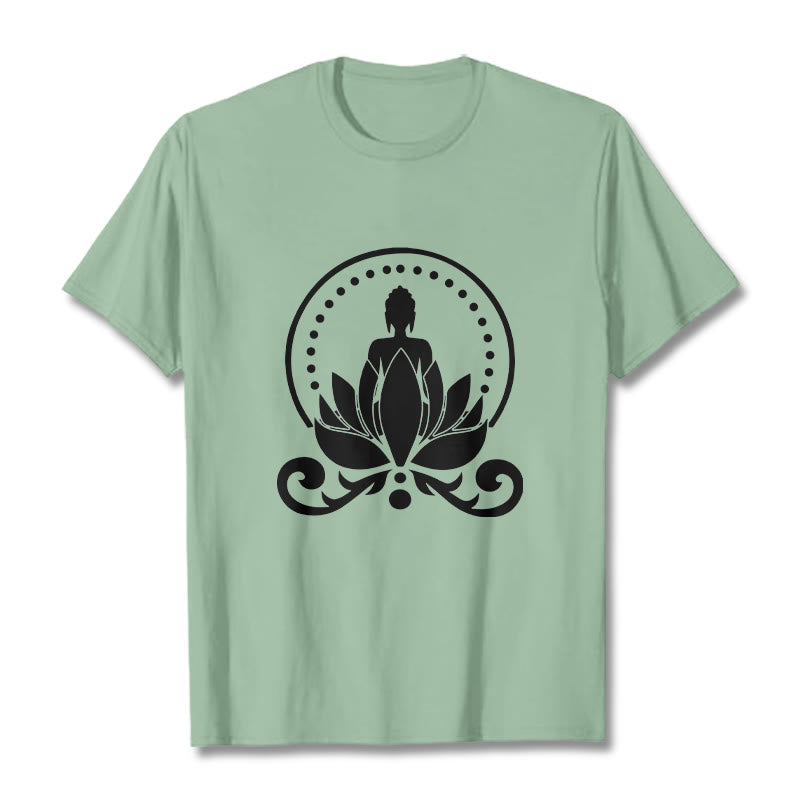 Nimara Ritual Meditation Buddha Seated On A Lotus Flower Tee T-shirt