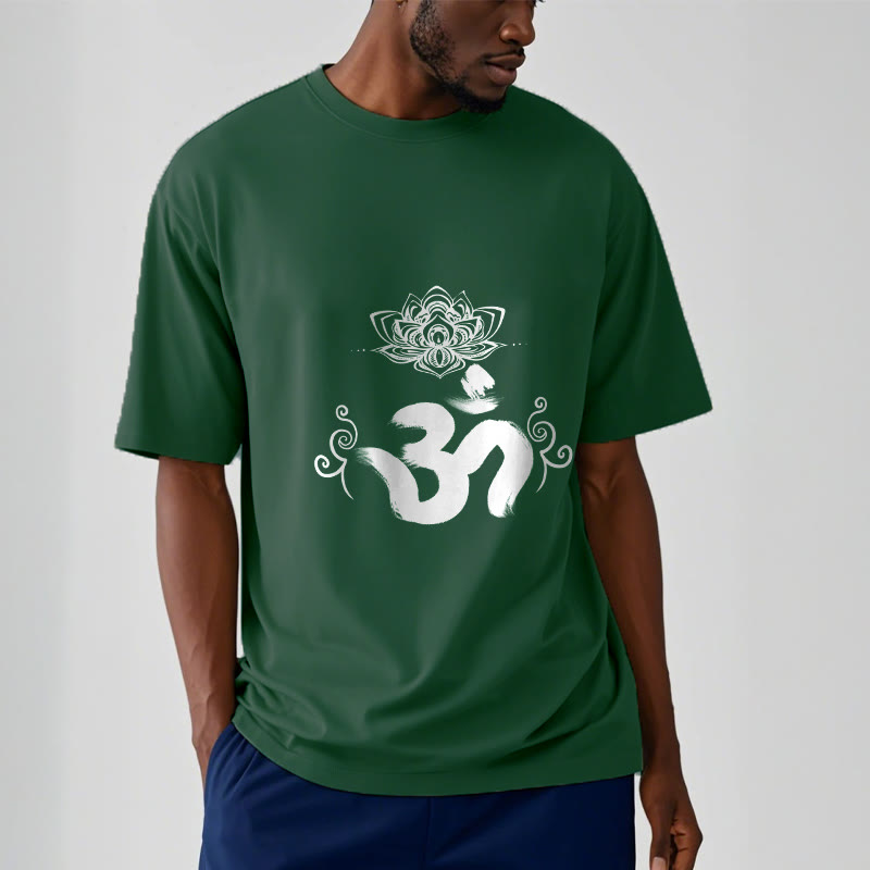 Nimara Ritual Om Symbol Sanskrit Floral Tee T-shirt