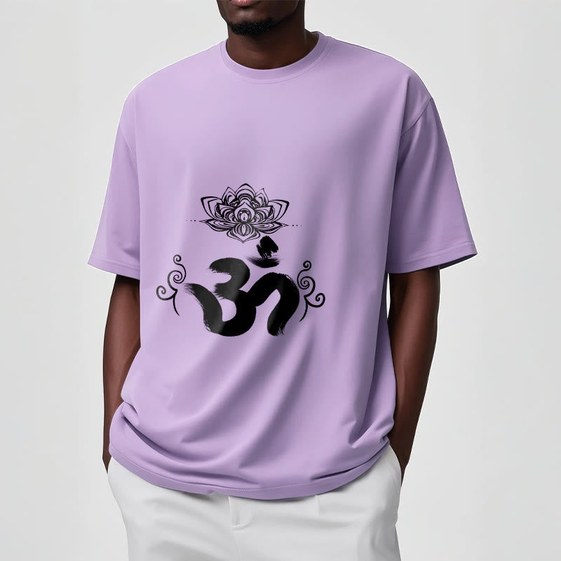 Nimara Ritual Om Symbol Sanskrit Floral Tee T-shirt