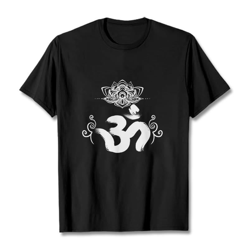 Nimara Ritual Om Symbol Sanskrit Floral Tee T-shirt