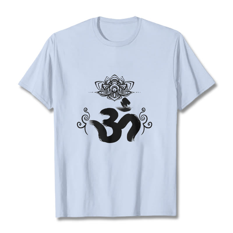 Nimara Ritual Om Symbol Sanskrit Floral Tee T-shirt