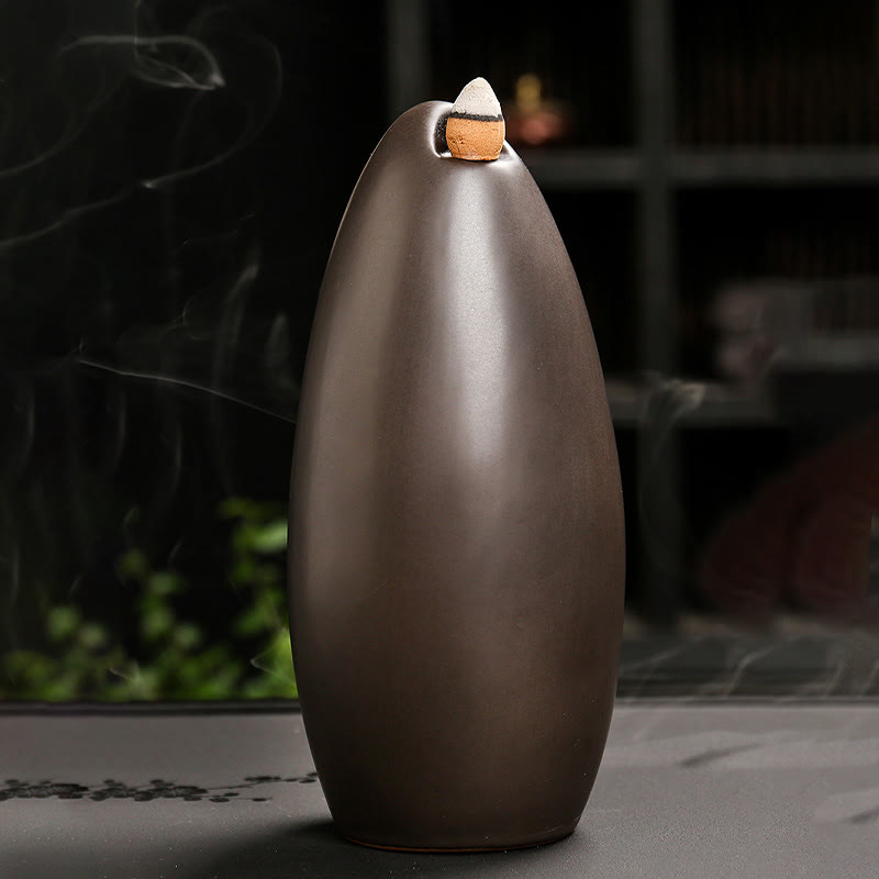 Nimara Ritual Stairs Mountains Water Buddha Hand Ceramic Backflow Smoke Fountain Meditation Incense Burner Decoration