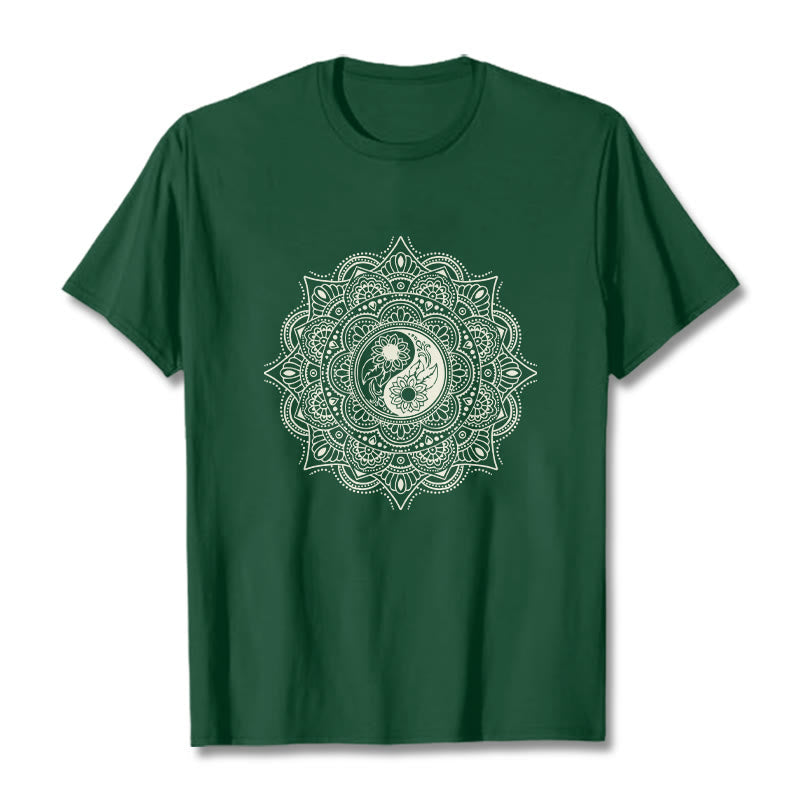 Nimara Ritual Mandala YinYang Symbol Pattern Tee T-shirt