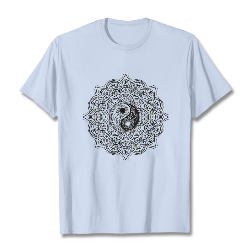 Nimara Ritual Mandala YinYang Symbol Pattern Tee T-shirt