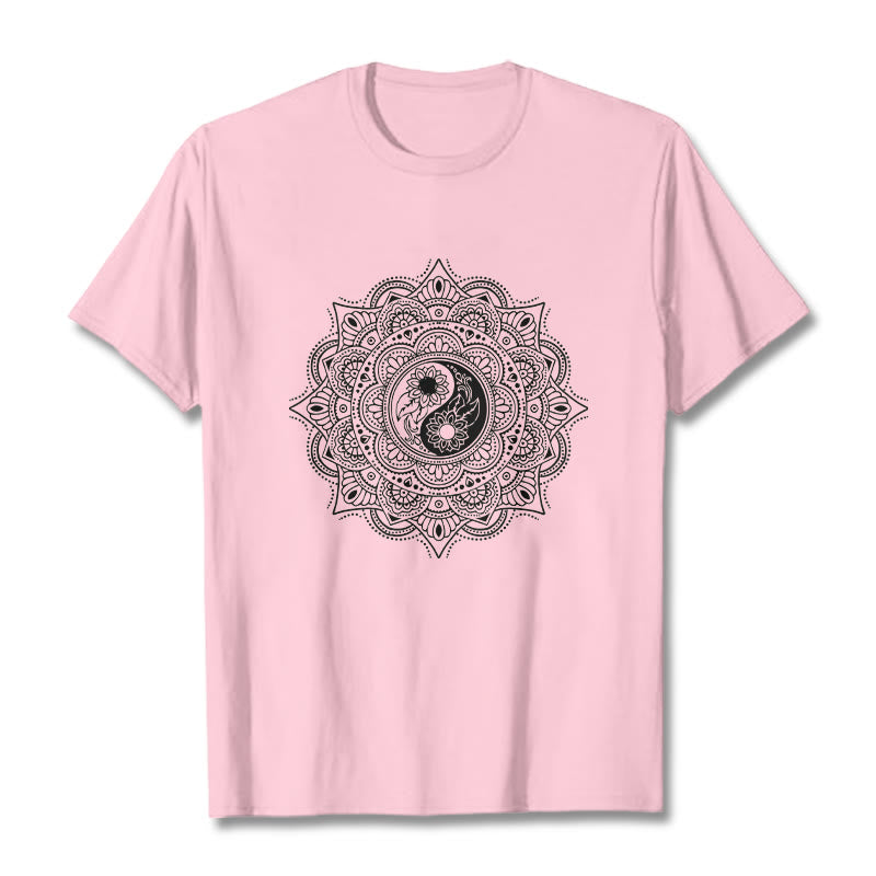 Nimara Ritual Mandala YinYang Symbol Pattern Tee T-shirt