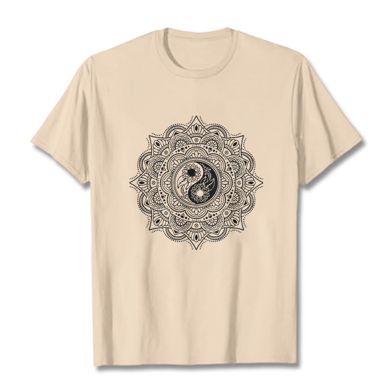 Nimara Ritual Mandala YinYang Symbol Pattern Tee T-shirt