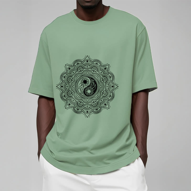 Nimara Ritual Mandala YinYang Symbol Pattern Tee T-shirt