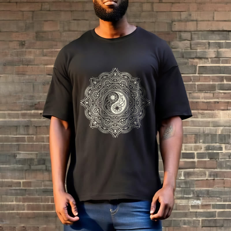 Nimara Ritual Mandala YinYang Symbol Pattern Tee T-shirt