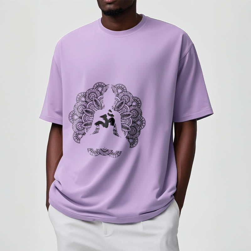 Nimara Ritual Pure Color Mandala Om Symbol Pattern Tee T-shirt