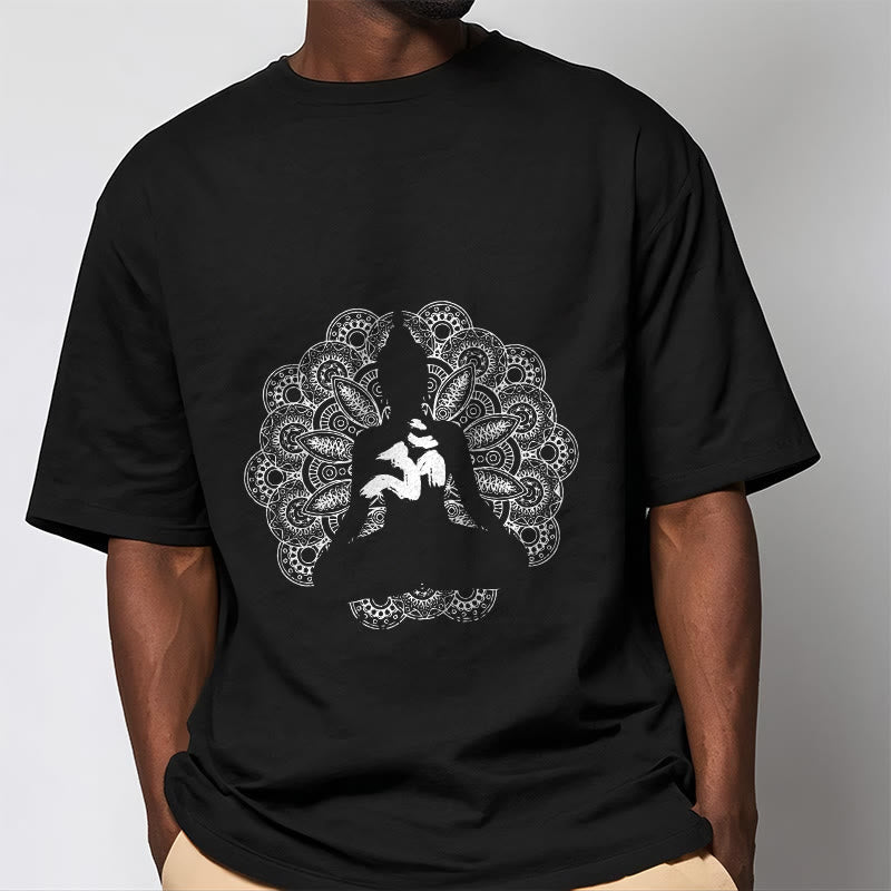 Nimara Ritual Pure Color Mandala Om Symbol Pattern Tee T-shirt