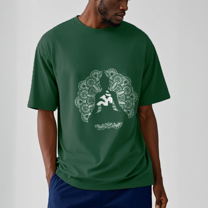 Nimara Ritual Pure Color Mandala Om Symbol Pattern Tee T-shirt