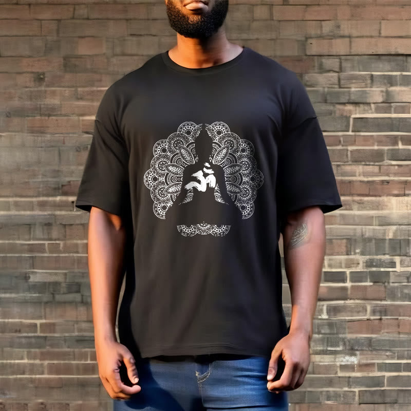 Nimara Ritual Pure Color Mandala Om Symbol Pattern Tee T-shirt