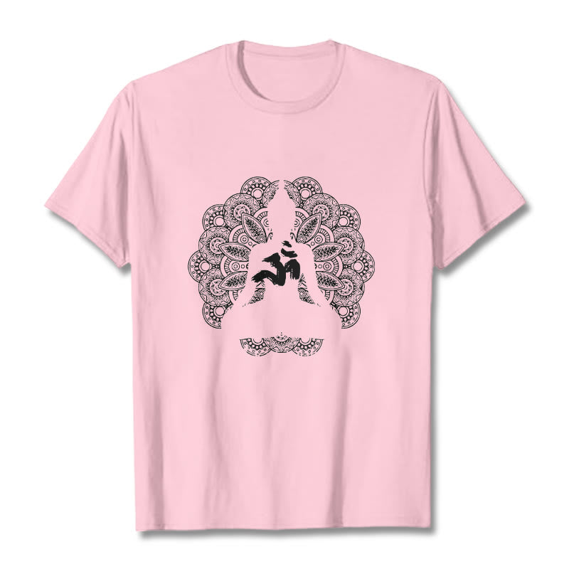 Nimara Ritual Pure Color Mandala Om Symbol Pattern Tee T-shirt