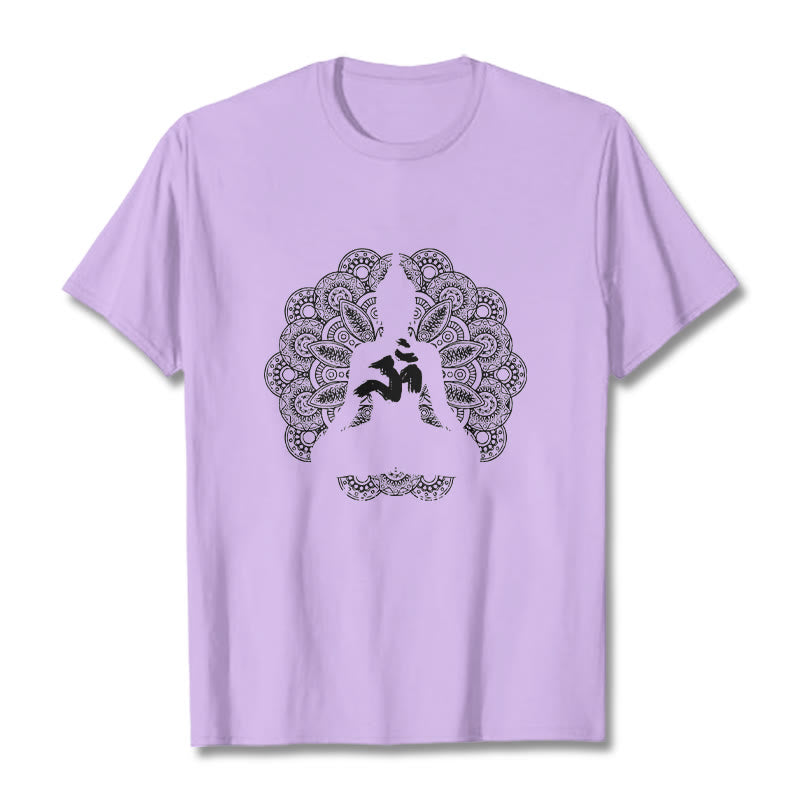 Nimara Ritual Pure Color Mandala Om Symbol Pattern Tee T-shirt