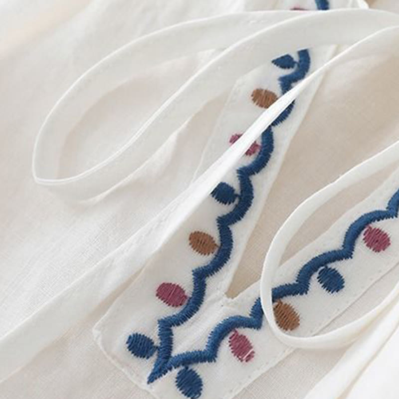 Nimara Ritual Summer Embroided Three Quarter Lantern Sleeve Women's T-Shirt
