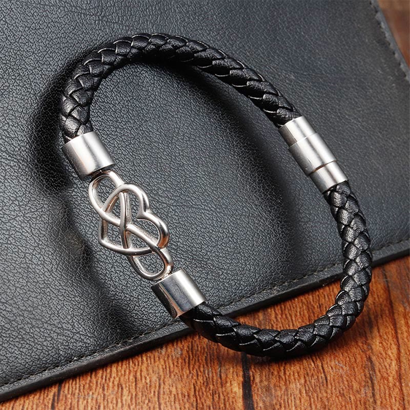 Nimara Ritual Geometric Leather Titanium Steel Strengthen Buckle Bracelet