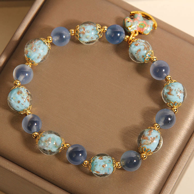 Nimara Ritual Natural Candy Agate White Crystal Year Of The Horse Strength Bracelet