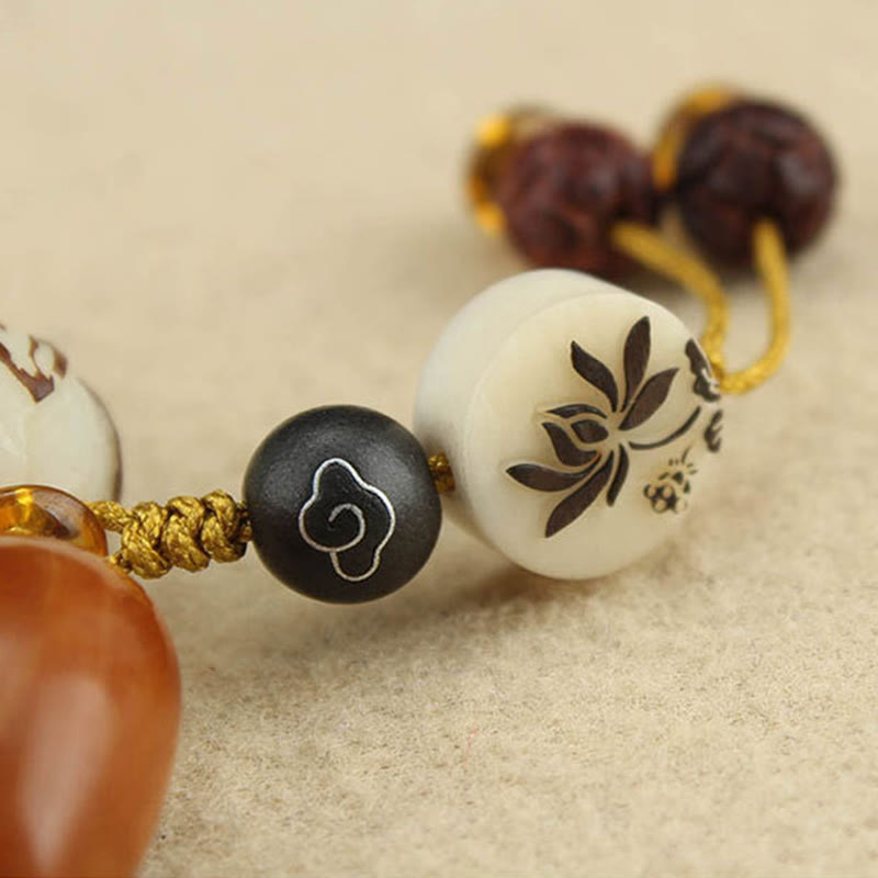 Nimara Ritual Tibetan Mala White Bodhi Seed Peace Bracelet