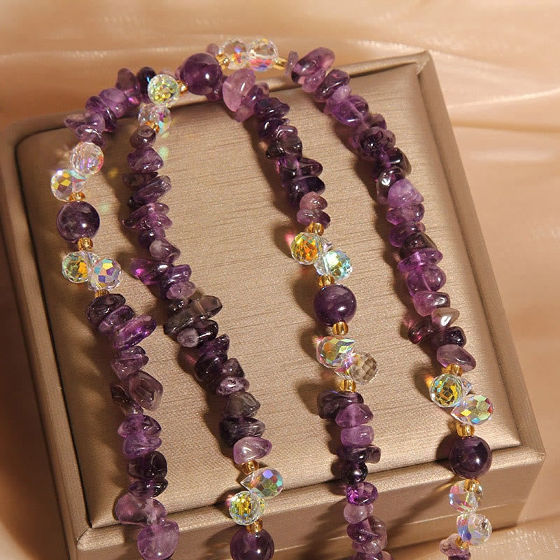Nimara Ritual Butterfly Flower Amethyst Strawberry Quartz Balance Necklace Pendant