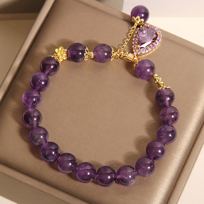 Nimara Ritual Natural Amethyst Water Drop Balance Bracelet