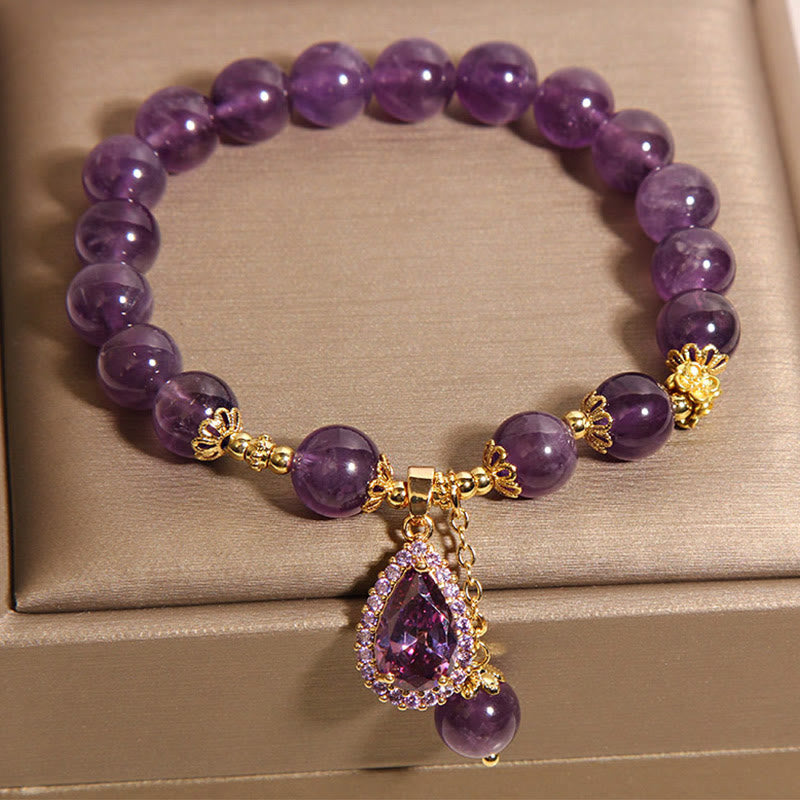 Nimara Ritual Natural Amethyst Water Drop Balance Bracelet