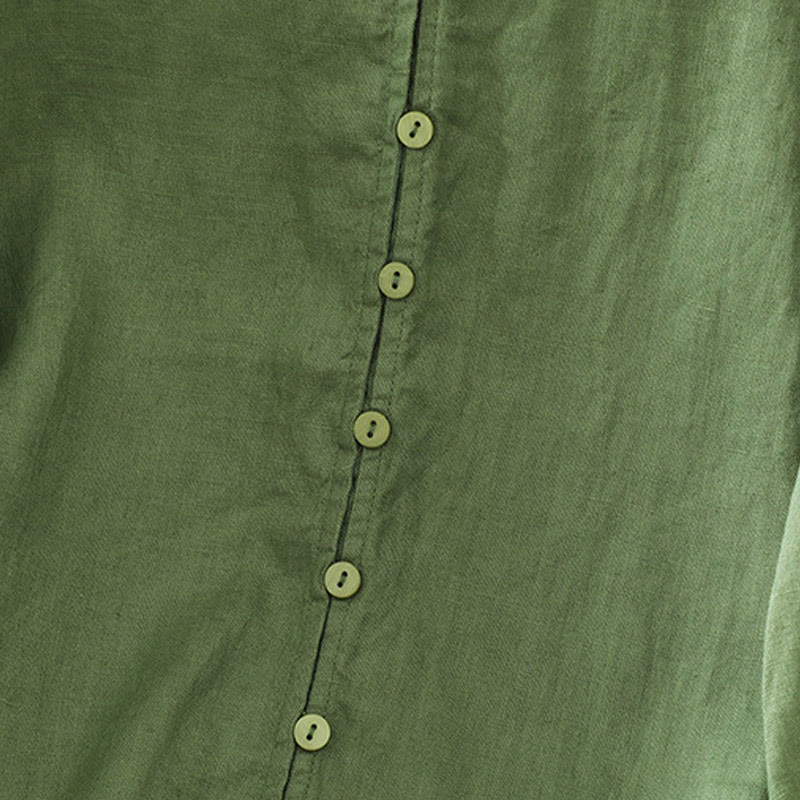 Nimara Ritual Solid Buttons V-Neck Half Sleeve Women's Shirt