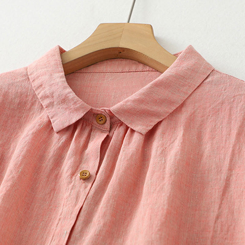 Nimara Ritual Casual Plain Buttons Women's Half Sleeve Shirt