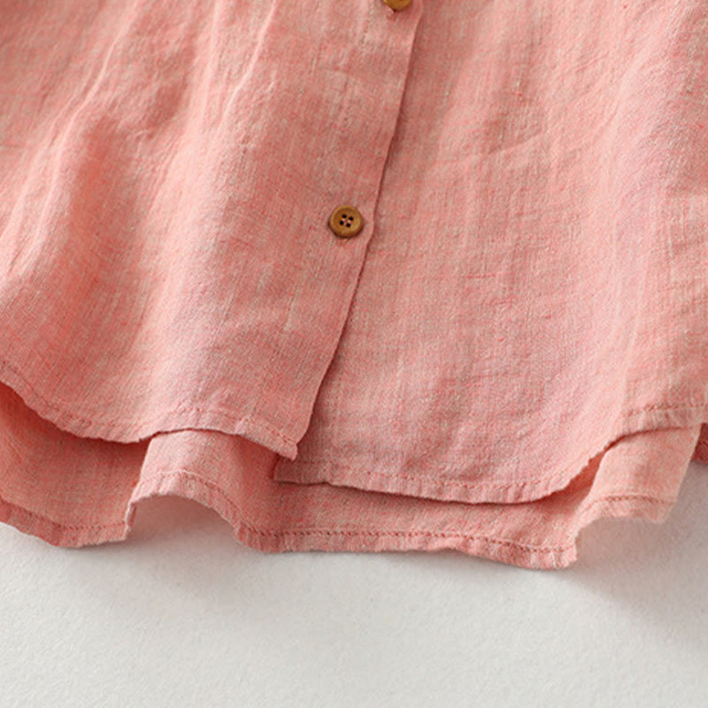 Nimara Ritual Casual Plain Buttons Women's Half Sleeve Shirt
