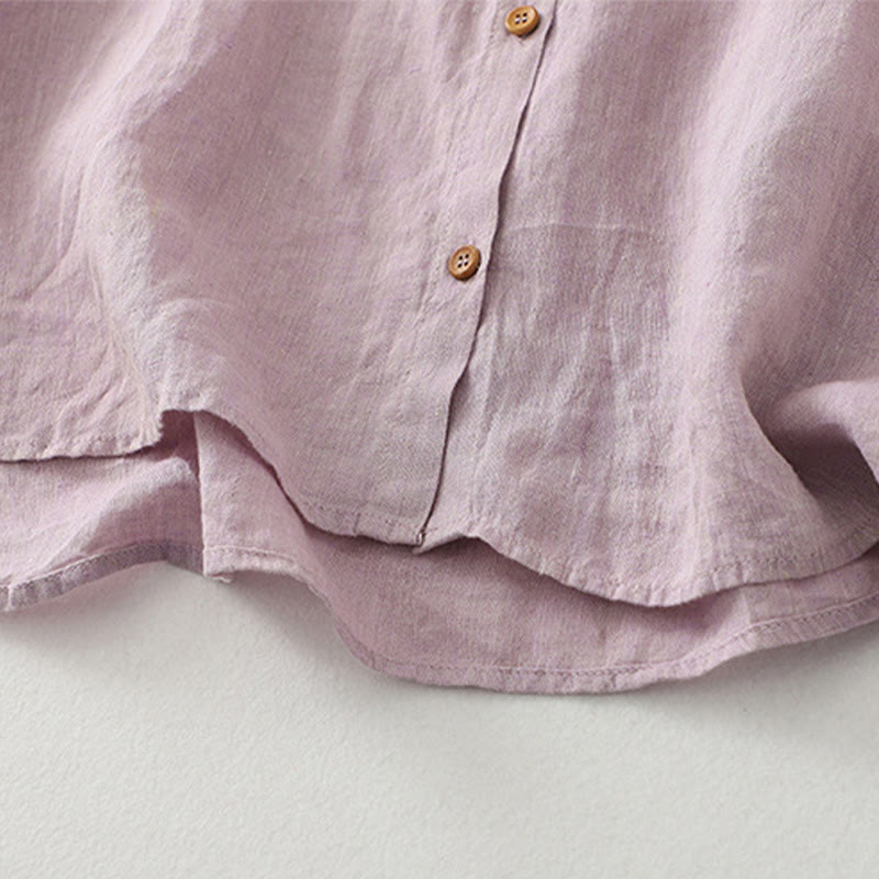 Nimara Ritual Casual Plain Buttons Women's Half Sleeve Shirt