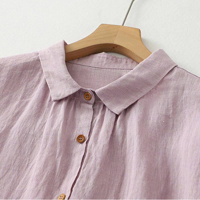 Nimara Ritual Casual Plain Buttons Women's Half Sleeve Shirt