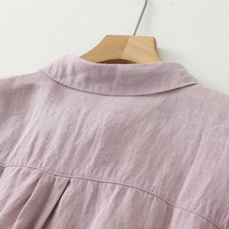 Nimara Ritual Casual Plain Buttons Women's Half Sleeve Shirt