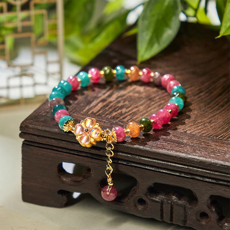Nimara Ritual Tourmaline Four Leaf Clover Flower Love Bracelet
